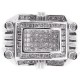14K White Gold 1.49 ct Mixed Diamond Mens Signet Ring
