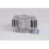 Mens Invisible Set Diamond Pinky Ring 14K White Gold 1.26 ct