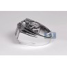 Mens Invisible Set Diamond Pinky Ring 14K White Gold 1.26 ct