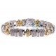 14K Two Tone Gold 8.74 ct Diamond Link Mens Bracelet 8 1/4 Inch
