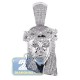 14K White Gold 0.23 ct Diamond Jesus Christ Head Mens Pendant