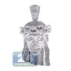 Matte 10K White Gold 0.31 ct Diamond Jesus Christ Head Pendant