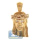 Matte 10K Yellow Gold 0.31 ct Diamond Jesus Christ Head Pendant