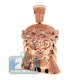 10K Rose Gold 0.27 ct Diamond Jesus Christ Face Mens Pendant