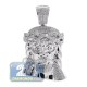 10K White Gold 0.27 ct Diamond Jesus Christ Face Mens Pendant
