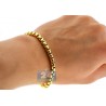 Real 10K Yellow Gold Hollow Round Box Link Mens Bracelet 5mm 9"