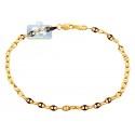 10K Yellow Gold Mariner Link Mens Bracelet 3.5 mm 8 Inches