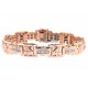 14K Rose Gold 2.38 ct Diamond Link Mens Bracelet 8 1/2 Inches