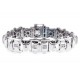 14K White Gold 2.44 ct Diamond Mens Flat Bracelet 8 1/2 Inches