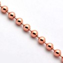 14K Rose Gold Smooth Bead Mens Army Chain 3 mm