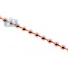 Italian 14K Rose Gold Solid Smooth Bead Mens Army Chain 3 mm