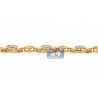 Mens Princess Cut Diamond Bracelet 14K Yellow Gold 5.33 ct 8.25"