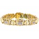 14K Yellow Gold 5.05 ct Diamond Link Mens Bracelet 8 1/4 Inches