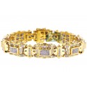 14K Yellow Gold 5.05 ct Diamond Link Mens Bracelet 8 1/4 Inches