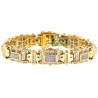 Mens Diamond Link Bracelet 14K Yellow Gold 5.05 ct 8.25 Inches