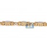 Mens Princess Diamond Bracelet 14K Yellow Gold 8.16 ct 16mm 8.5"