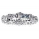 14K White Gold 4.31 ct Diamond Link Mens Bracelet 8 1/2 Inches