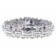14K White Gold 6.81 ct Diamond Link Mens Bracelet 8 1/4 Inches