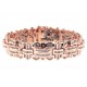 14K Rose Gold 6.81 ct Diamond Link Mens Bracelet 8 1/4 Inches
