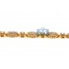 Mens Channel Set Diamond Bracelet 14K Yellow Gold 1.68 ct 8.5"