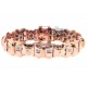 14K Rose Gold 2.40 ct Diamond Mens Flat Bracelet 8 1/2 Inches