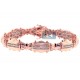 14K Rose Gold 2.03 ct Channel Diamond Link Mens Bracelet