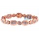 14K Rose Gold 2.58 ct Diamond Link Mens Bracelet 8 3/4 Inches