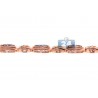 Mens Channel Diamond Link Bracelet 14K Rose Gold 2.58 ct 8.75"