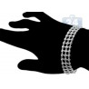 Womens Bezel Set Diamond Mesh Bracelet 14K White Gold 1.55 ct 7"