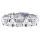 14K White Gold 4.02 ct Diamond Link Mens Bracelet 8 1/4 Inch