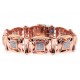 14K Rose Gold 3.88 ct Diamond Link Mens Bracelet 8 1/4 Inch