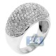 14K White Gold 2.01 ct Pave Diamond Womens Dome Ring