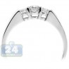 14K White Gold 0.42 ct Three Diamond Womens Engagement Ring