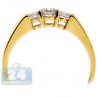 14K Yellow Gold 0.42 ct Three Diamond Womens Engagement Ring