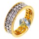 14K Yellow Gold 2.12 ct 2-Row Diamond Womens Eternity Ring