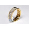 14K Yellow Gold 2.12 ct 2-Row Diamond Womens Eternity Ring