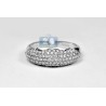 14K White Gold 0.81 ct Pave Diamond Womens Dome Ring