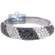 14K White Gold 0.80 ct Black Diamond Womens Zebra Ring