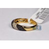 14K Yellow Gold 0.80 ct Black White Diamond Womens Zebra Ring