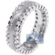 Matte 14K White Gold 3.01 ct Diamond Mens Eternity Ring