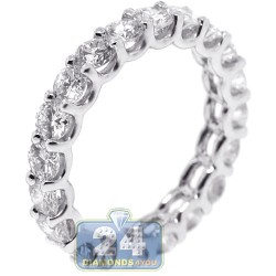 14K White Gold 3.15 ct Round Diamond Womens Eternity Ring