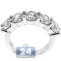 14K White Gold 3.44 ct Five Diamond Womens Anniversary Ring