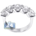 14K White Gold 3.36 ct Five Diamond Womens Anniversary Ring