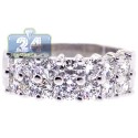 14K White Gold 2.02 ct 2-Row Diamond Womens Wedding Ring