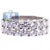14K White Gold 2.02 ct 2-Row Diamond Womens Wedding Ring