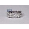 14K White Gold 2.02 ct 2-Row Diamond Womens Wedding Ring