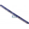 Womens Sapphire Diamond Tennis Bracelet 18K White Gold 13.1 ct 7"