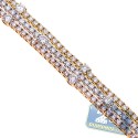18K 3-Tone Gold 11.91 ct Diamond Station Womens Tennis Bracelet