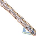 18K 3-Tone Gold 11.91 ct Diamond Station Womens Tennis Bracelet