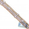 Womens Diamond Station Tennis Bracelet 18K 3 Tone Gold 11.91 ct